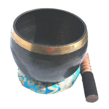 Deep Black Tibetan singing bowl set 6" SBT2020